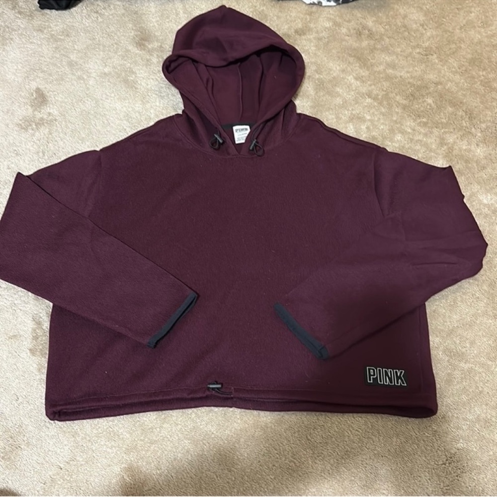 Burgundy Hoodie with Black Trim